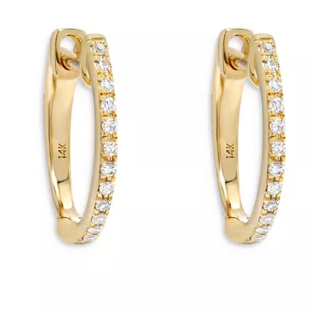 Zoe Lev 14k yellow gold diamond mini huggies (pair)